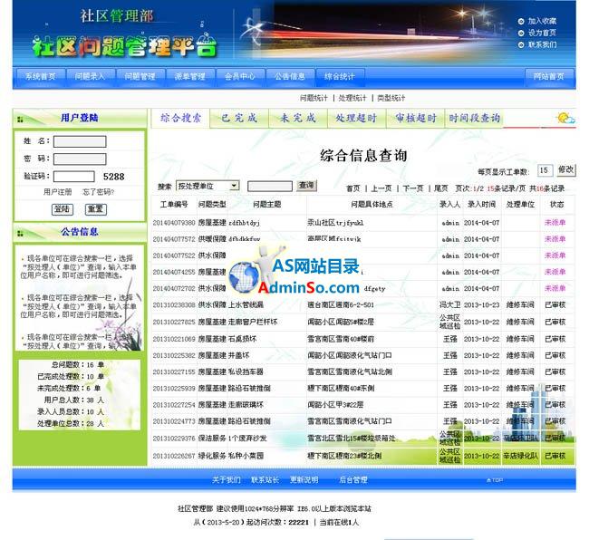 社区问题管理平台系统
