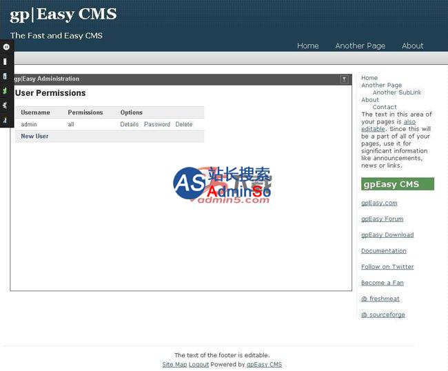 gpEasy CMS 演示图片